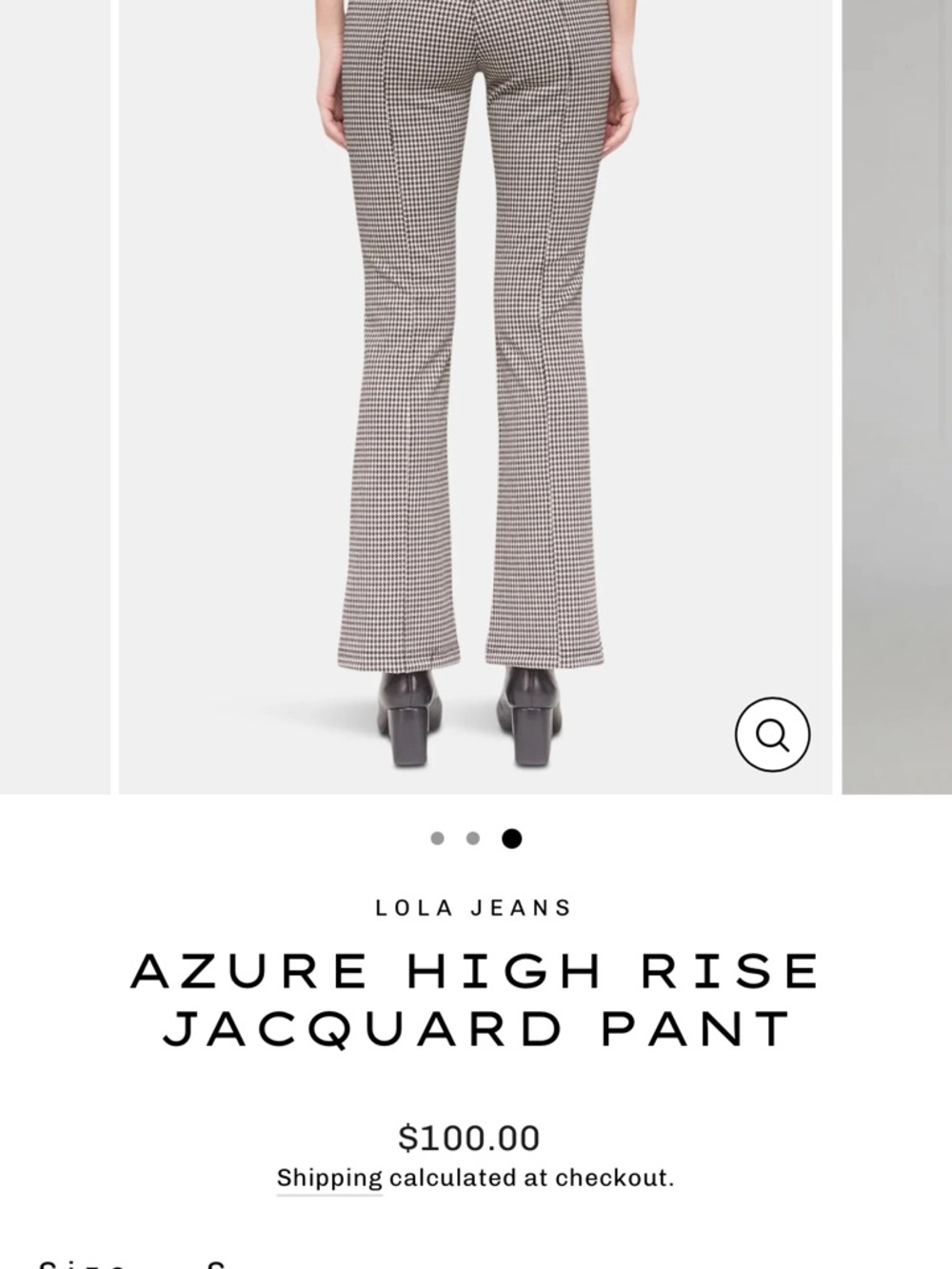 Lola Jeans Black & White Houndstooth Flare Pants